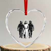Jesus Arrested Parody Heart Crystal Glass Ornament Funny Immigrant Rights Political Protest