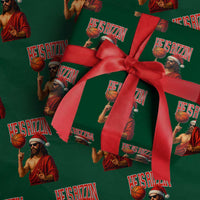 Jesus Basketball Christmas Wrapping Paper Roll He Is Rizzin - Wonder Print Shop