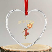 Jesus Basketball Heart Crystal Glass Ornament He Is Rizzin' - Wonder Print Shop
