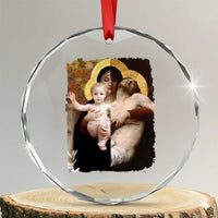 Jesus Christ and Mother Mary William Adolphe Bouguereau Art Crystal Glass Ornament