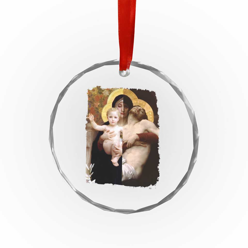 Jesus Christ and Mother Mary William Adolphe Bouguereau Art Crystal Glass Ornament