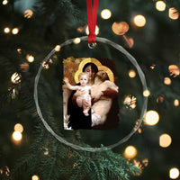 Jesus Christ and Mother Mary William Adolphe Bouguereau Art Crystal Glass Ornament