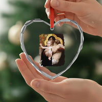 Jesus Christ and Mother Mary William Adolphe Bouguereau Art Heart Crystal Glass Ornament