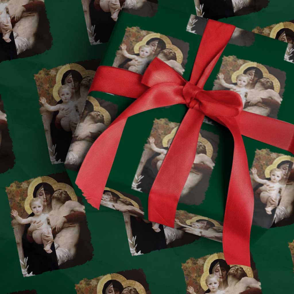 Jesus Christ and Mother Mary William Adolphe Bouguereau Art Wrapping Paper Roll