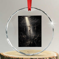 Jesus Christ Crucifixion Scene Religious Christian Easter Crystal Glass Ornament