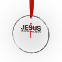 Jesus Christ Crystal Glass Ornament The Way Truth Life Cross Nails Faith In God Christian