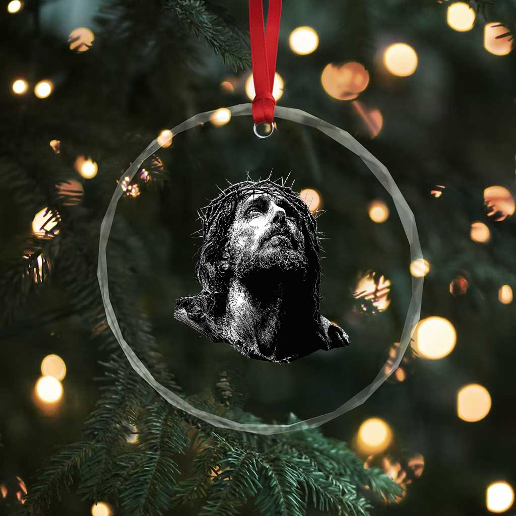 Jesus Christ Religious Christian Faith Crown Of Thorns Crystal Glass Ornament - Wonder Print Shop