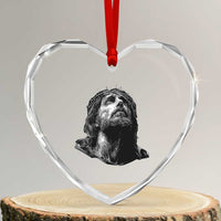 Jesus Christ Religious Christian Faith Crown Of Thorns Heart Crystal Glass Ornament - Wonder Print Shop