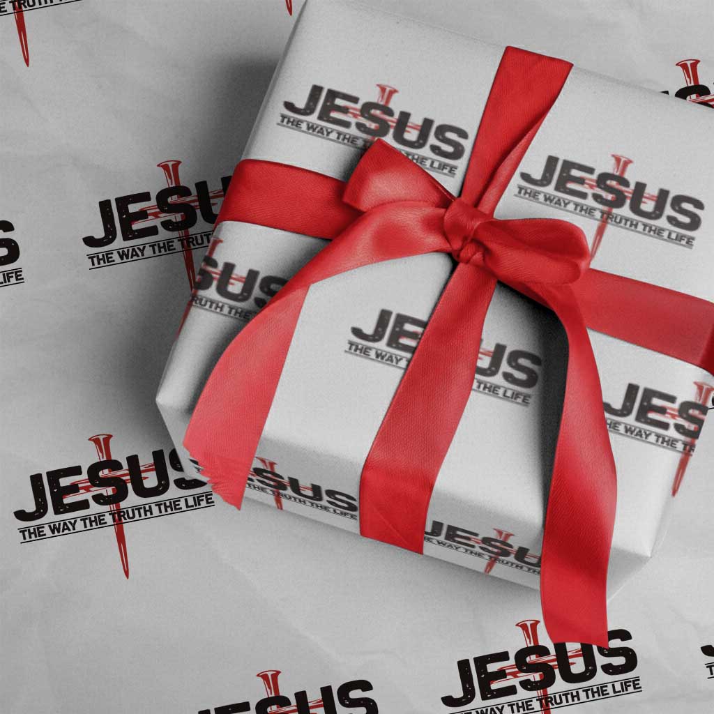 Jesus Christ Wrapping Paper Roll The Way Truth Life Cross Nails Faith In God Christian