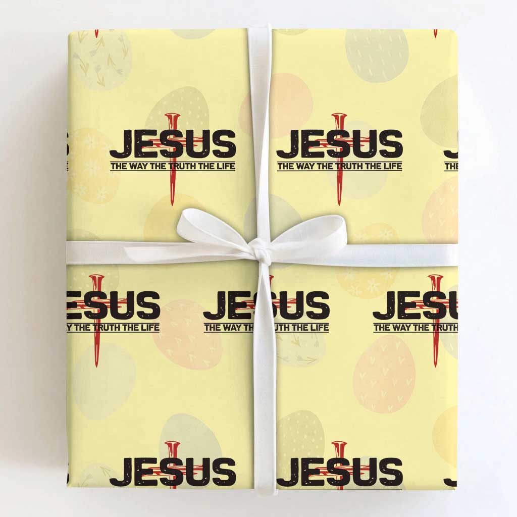Jesus Christ Wrapping Paper Roll The Way Truth Life Cross Nails Faith In God Christian