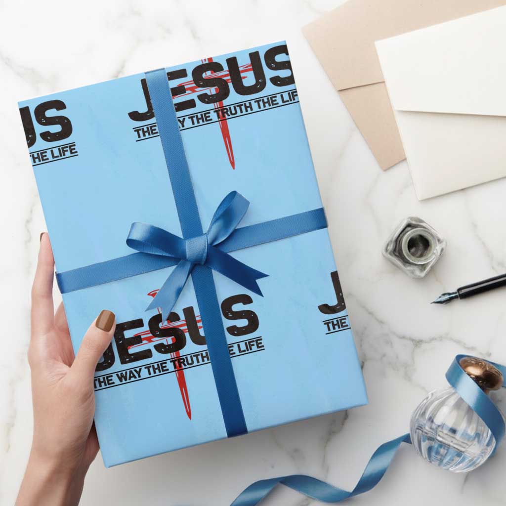 Jesus Christ Wrapping Paper Roll The Way Truth Life Cross Nails Faith In God Christian