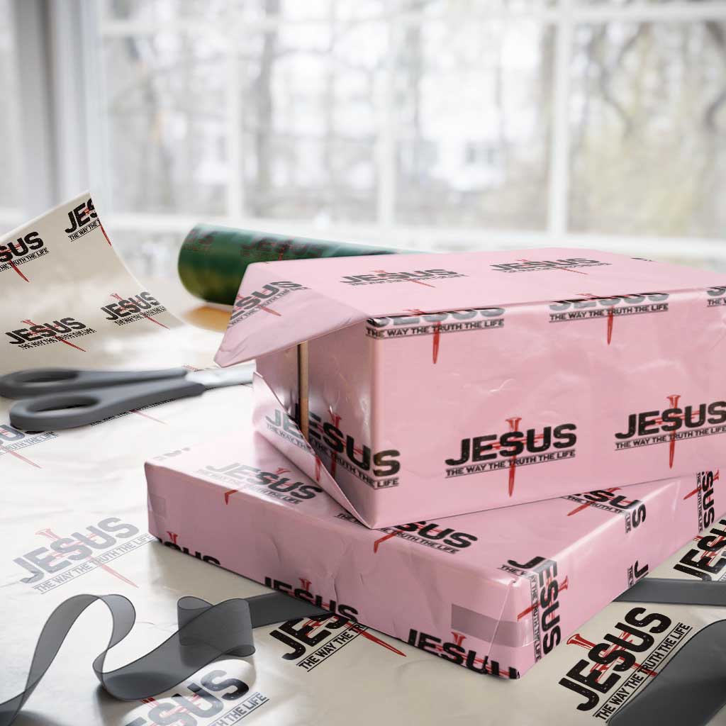 Jesus Christ Wrapping Paper Roll The Way Truth Life Cross Nails Faith In God Christian