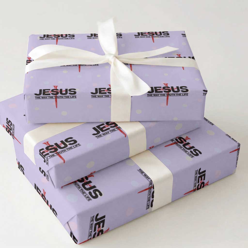 Jesus Christ Wrapping Paper Roll The Way Truth Life Cross Nails Faith In God Christian
