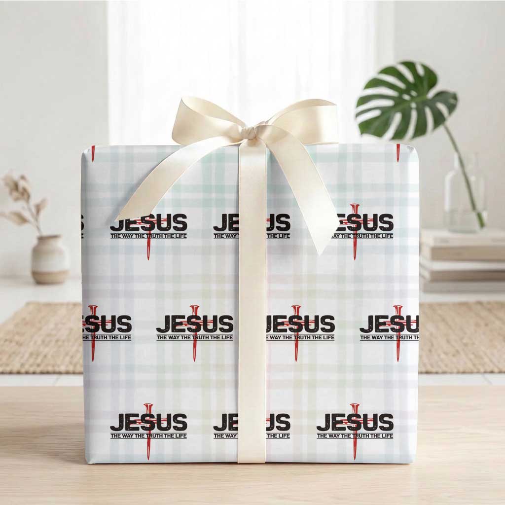 Jesus Christ Wrapping Paper Roll The Way Truth Life Cross Nails Faith In God Christian