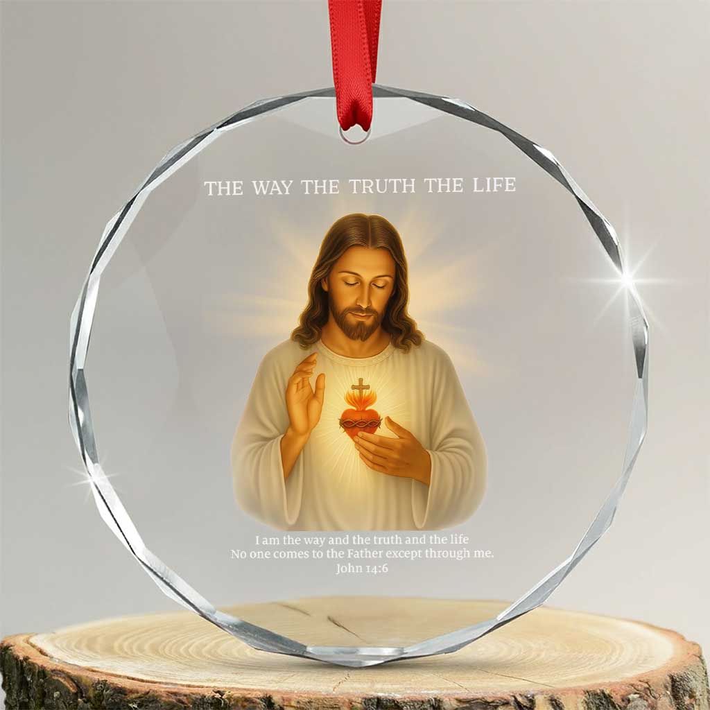 Jesus Christian Christmas Crystal Glass Ornament Cross Bible Verse Inspirational - Wonder Print Shop