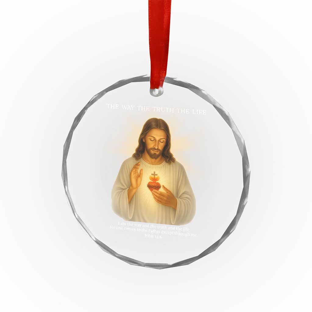 Jesus Christian Christmas Crystal Glass Ornament Cross Bible Verse Inspirational - Wonder Print Shop