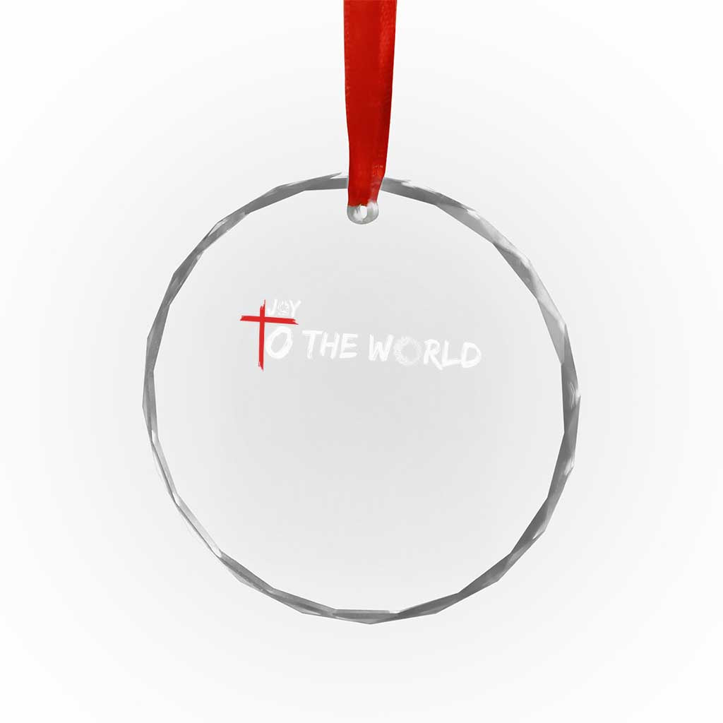 Jesus Christian Christmas Crystal Glass Ornament Joy To The World - Wonder Print Shop
