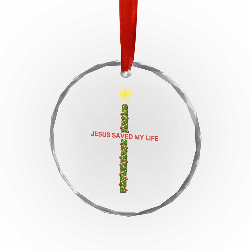 Jesus Christian Christmas Crystal Glass Ornament Religious Cross Bible Verse Inspirational - Wonder Print Shop