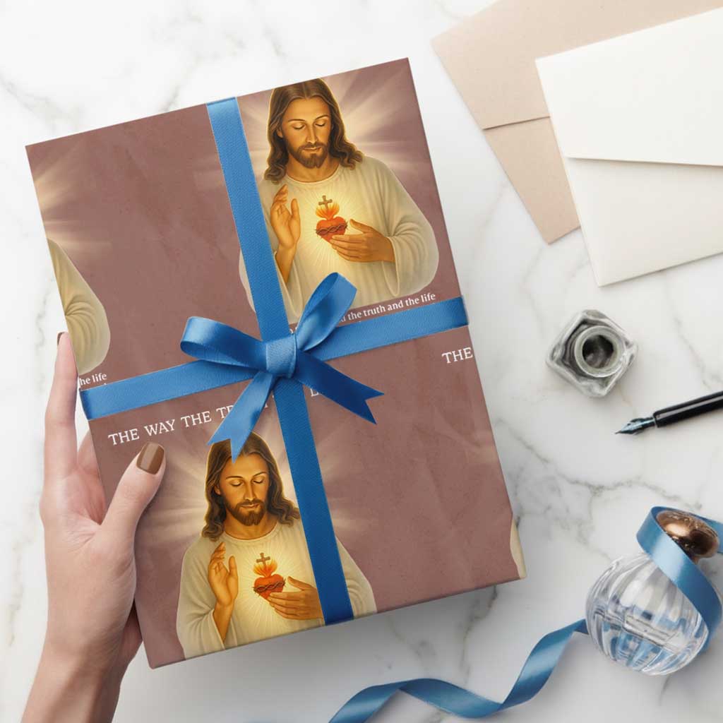 Jesus Christian Christmas Wrapping Paper Roll Cross Bible Verse Inspirational - Wonder Print Shop