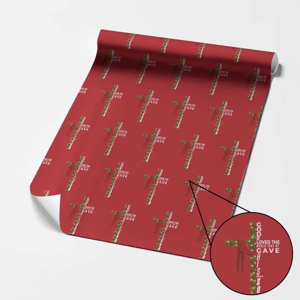 Jesus Christian Christmas Wrapping Paper Roll God So Loved The World That He Gave His Only Son - Wonder Print Shop