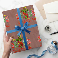 Jesus Christian Christmas Wrapping Paper Roll Religious Cross Bible Verse - Wonder Print Shop