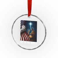 Jesus Christian Crystal Glass Ornament American Flag Joy To The World Christmas TS14