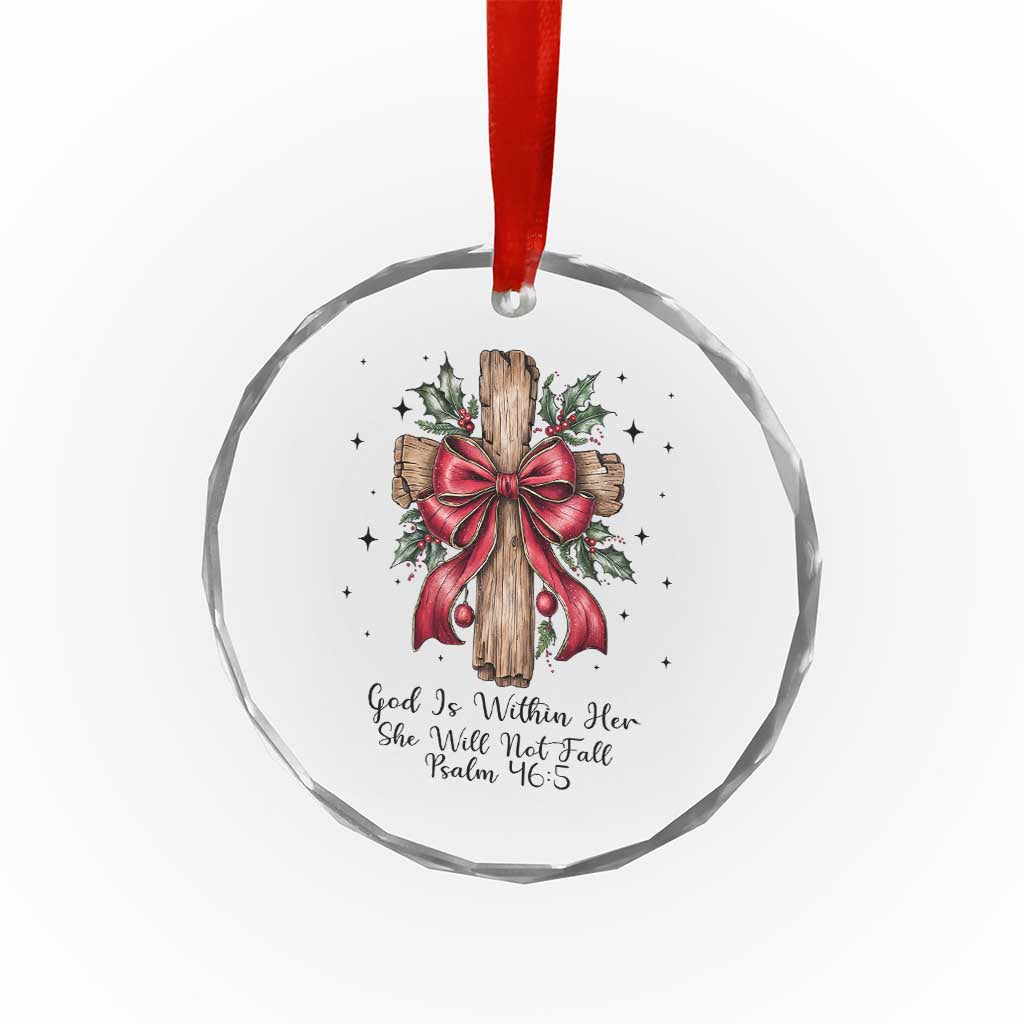 Jesus Christian Crystal Glass Ornament Cross Bible Verse Inspirational Christmas - Wonder Print Shop