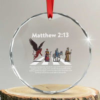 Jesus Christian Crystal Glass Ornament Cross Bible Verse Matthew 2:13 TS14
