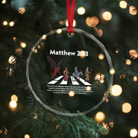 Jesus Christian Crystal Glass Ornament Cross Bible Verse Matthew 2:13 TS14