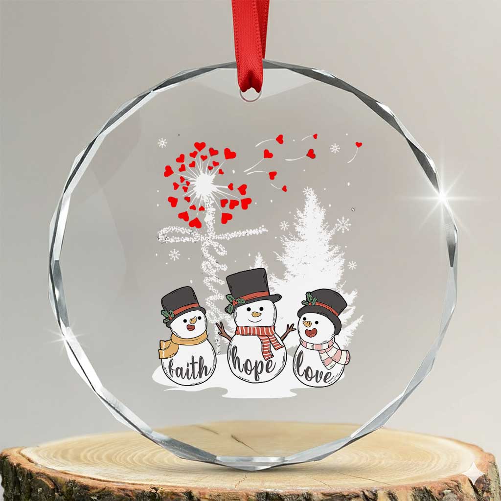 Jesus Christian Crystal Glass Ornament Faith Hope Love Snowman Dandelion Xmas TS09