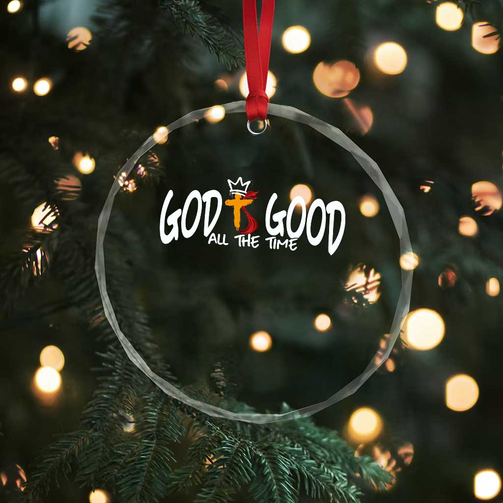 Jesus Christian Crystal Glass Ornament God Is Good All The Time - Wonder Print Shop