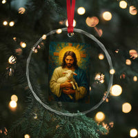 Jesus Christian Crystal Glass Ornament Hug Lamb Faith Easter - Wonder Print Shop