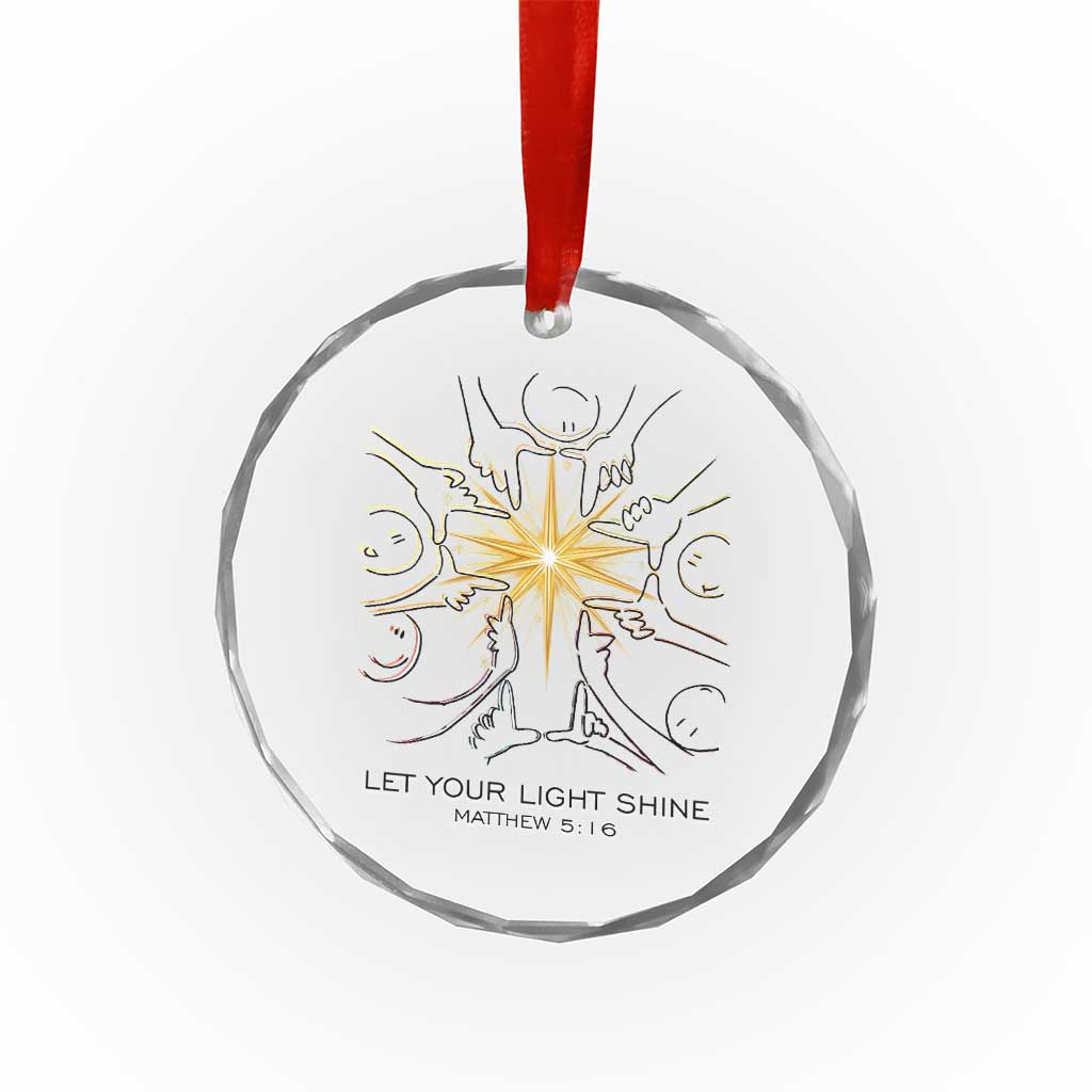 Jesus Christian Crystal Glass Ornament Let Your Light Shine Matthew 5:16 - Wonder Print Shop
