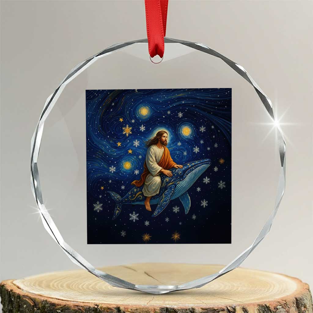 Jesus Christian Crystal Glass Ornament Stary Night Van Gogh Christmas - Wonder Print Shop