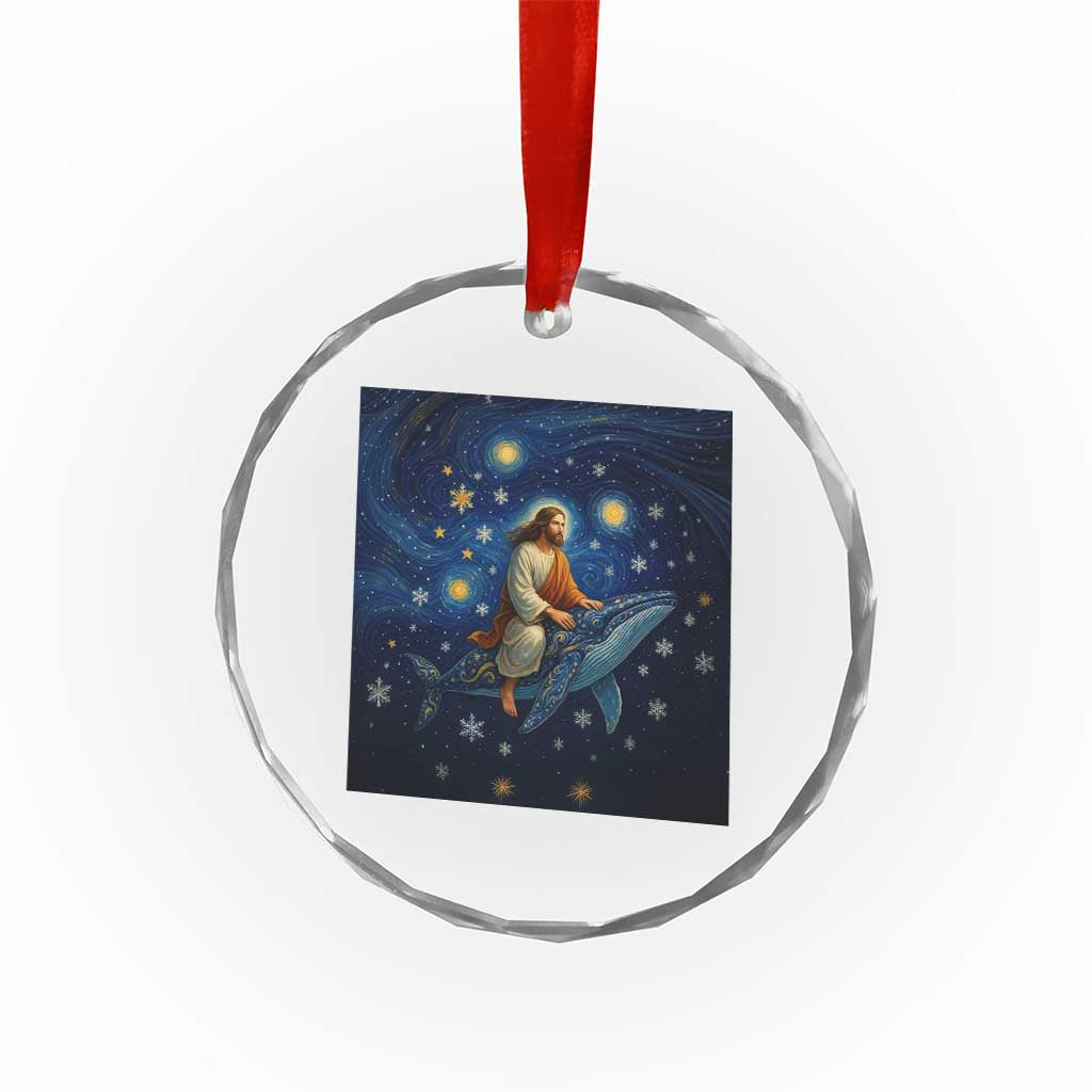 Jesus Christian Crystal Glass Ornament Stary Night Van Gogh Christmas - Wonder Print Shop