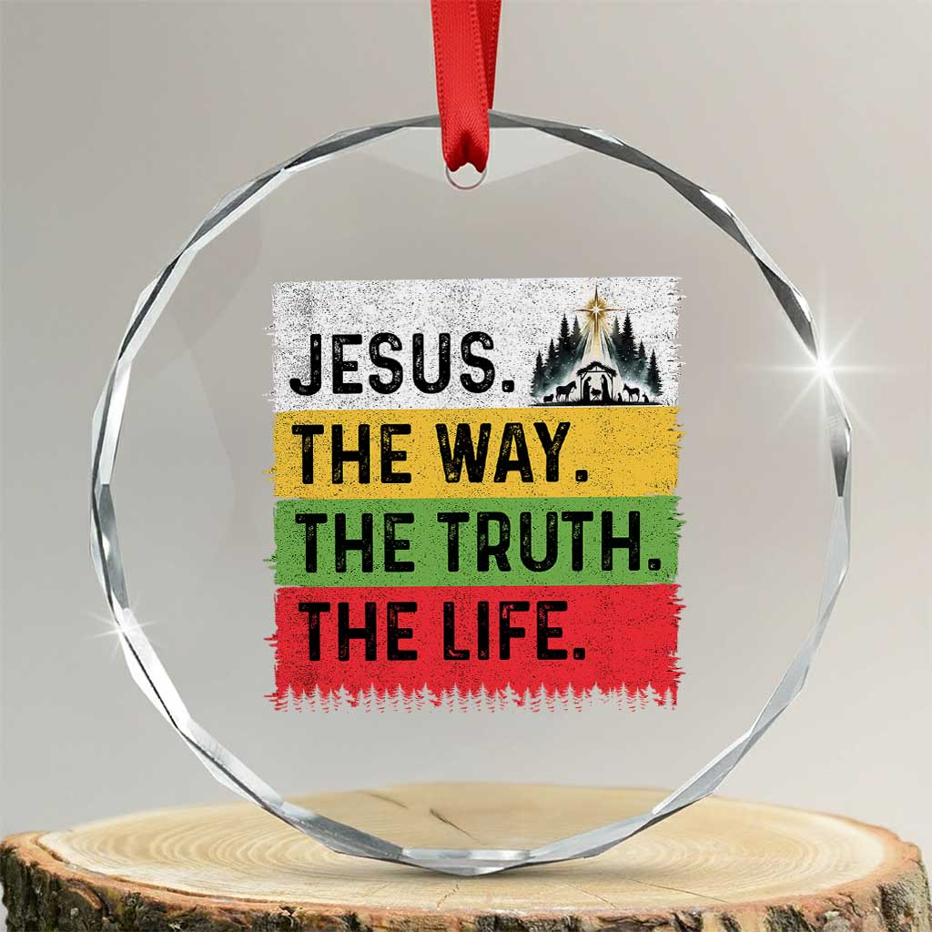 Jesus Christian Crystal Glass Ornament The Way The Truth The Life Nativity Scene - Wonder Print Shop