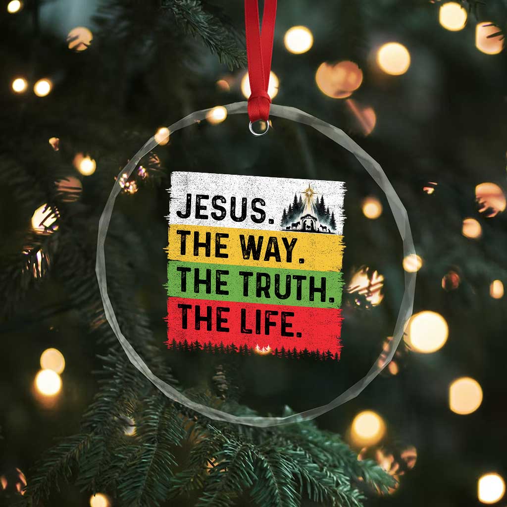 Jesus Christian Crystal Glass Ornament The Way The Truth The Life Nativity Scene - Wonder Print Shop