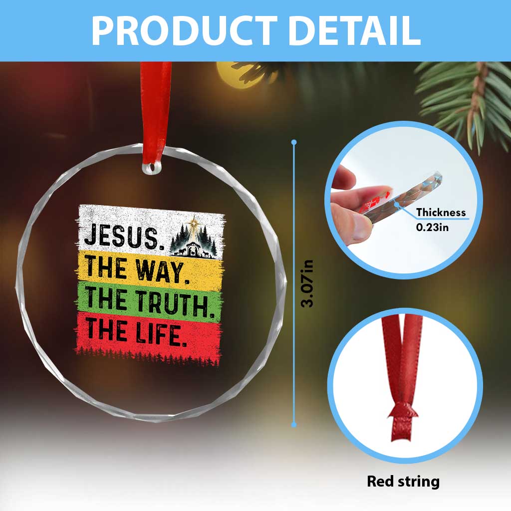 Jesus Christian Crystal Glass Ornament The Way The Truth The Life Nativity Scene - Wonder Print Shop