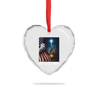 Jesus Christian Heart Crystal Glass Ornament American Flag Joy To The World Christmas - Wonder Print Shop