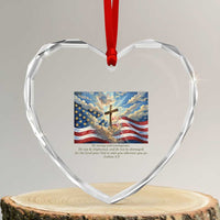Jesus Christian Heart Crystal Glass Ornament American Flag Religious Cross Bible Verse Faith Inspirational - Wonder Print Shop