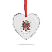 Jesus Christian Heart Crystal Glass Ornament Cross Bible Verse Inspirational Christmas - Wonder Print Shop
