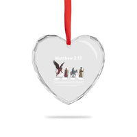 Jesus Christian Heart Crystal Glass Ornament Cross Bible Verse Matthew 2:13 - Wonder Print Shop