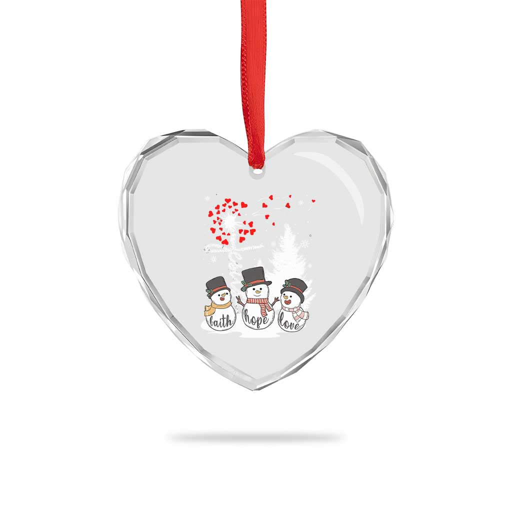 Jesus Christian Heart Crystal Glass Ornament Faith Hope Love Snowman Dandelion Xmas - Wonder Print Shop