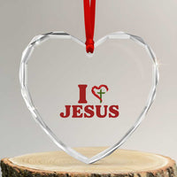 Jesus Christian Heart Crystal Glass Ornament Religious Faith Inspirational Bible Verse - Wonder Print Shop