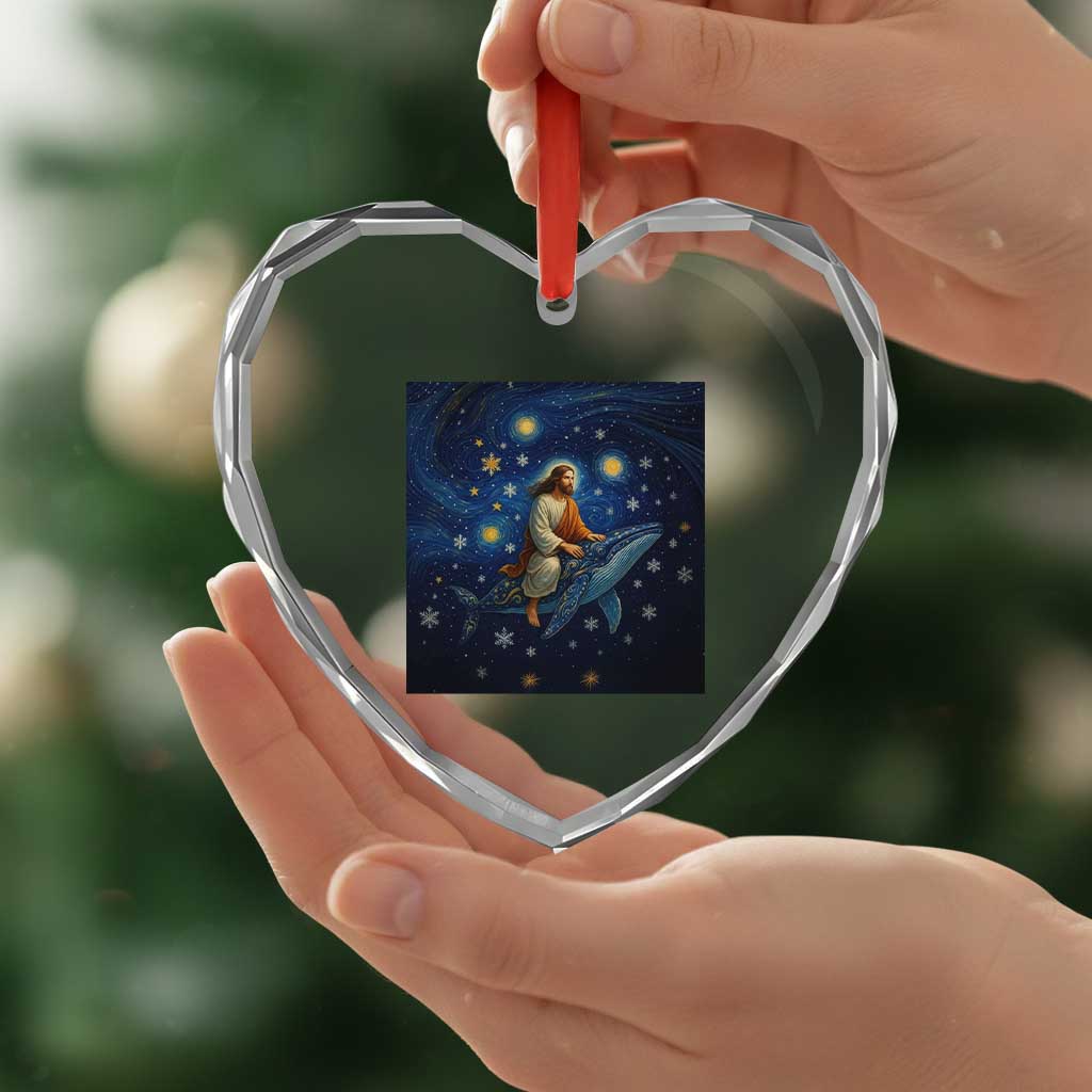 Jesus Christian Heart Crystal Glass Ornament Stary Night Van Gogh Christmas - Wonder Print Shop