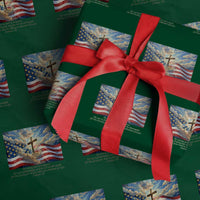 Jesus Christian Wrapping Paper Roll American Flag Religious Cross Bible Verse Faith Inspirational - Wonder Print Shop