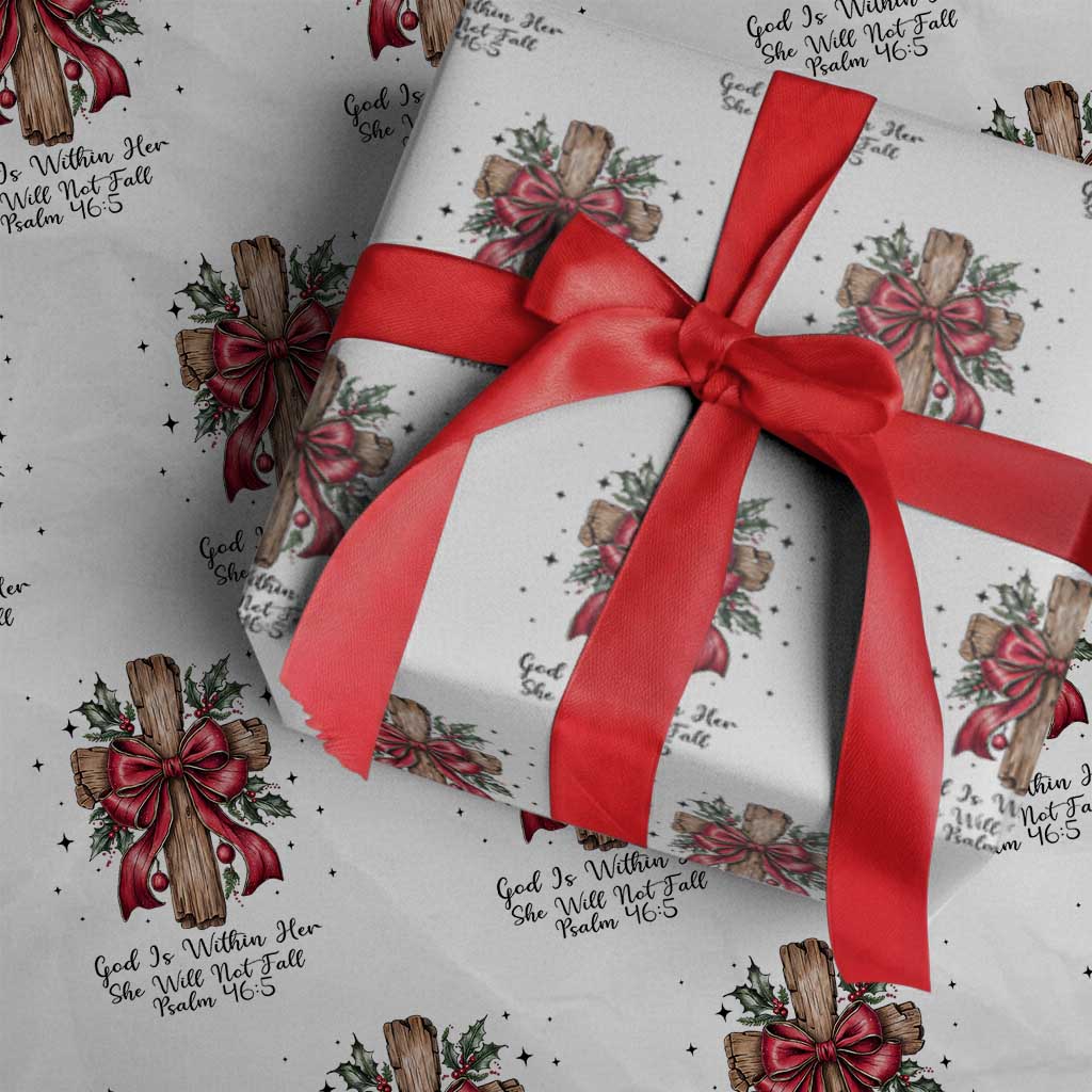 Jesus Christian Wrapping Paper Roll Cross Bible Verse Inspirational Christmas - Wonder Print Shop