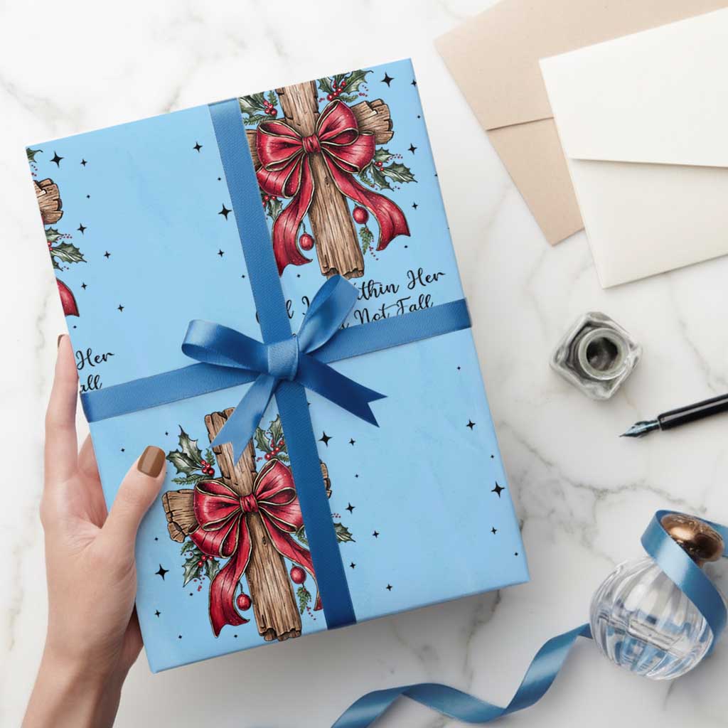 Jesus Christian Wrapping Paper Roll Cross Bible Verse Inspirational Christmas - Wonder Print Shop