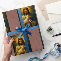 Jesus Christian Wrapping Paper Roll Hug Lamb Faith Easter - Wonder Print Shop