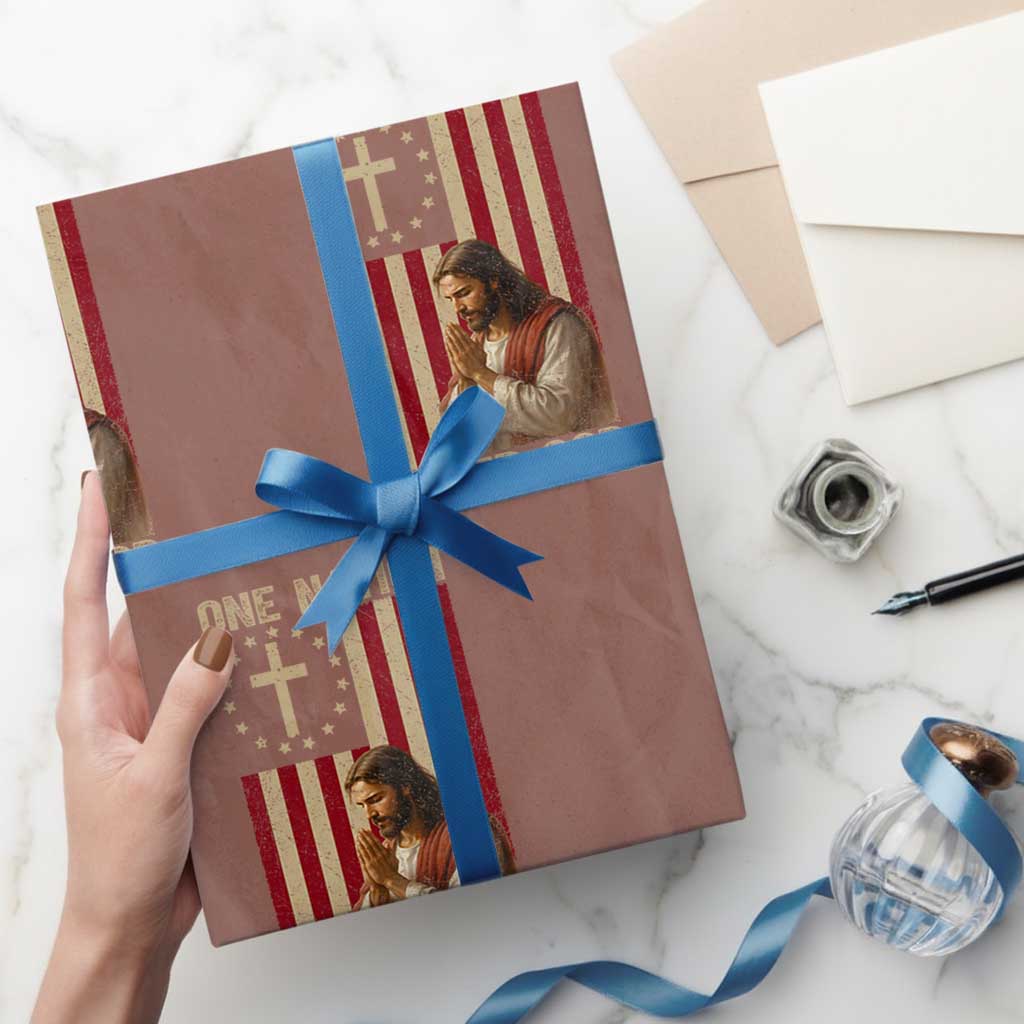Jesus Christian Wrapping Paper Roll One Nation Under God - Wonder Print Shop